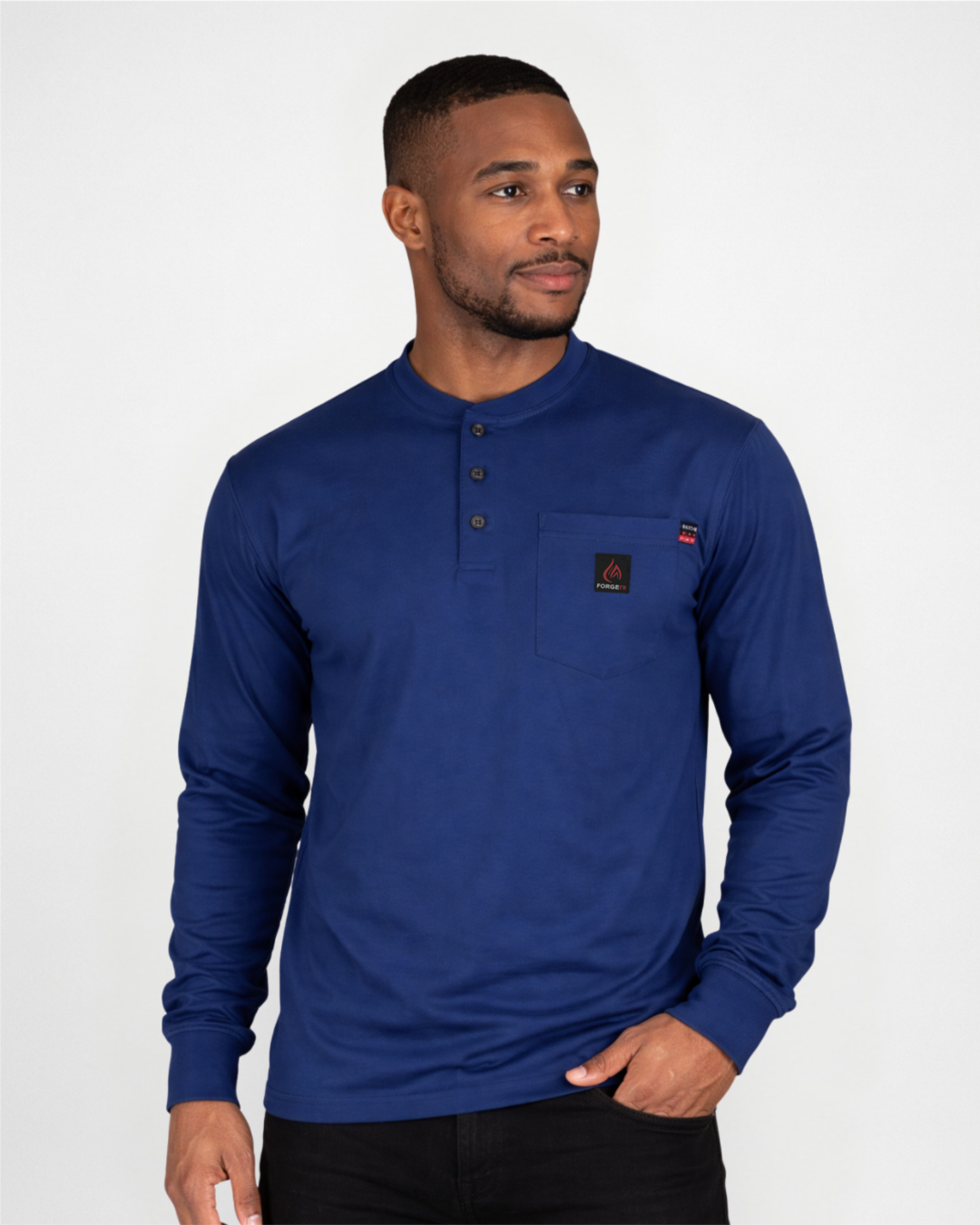 Forge Fr Men's Indigo Light Weight Henley Tee
