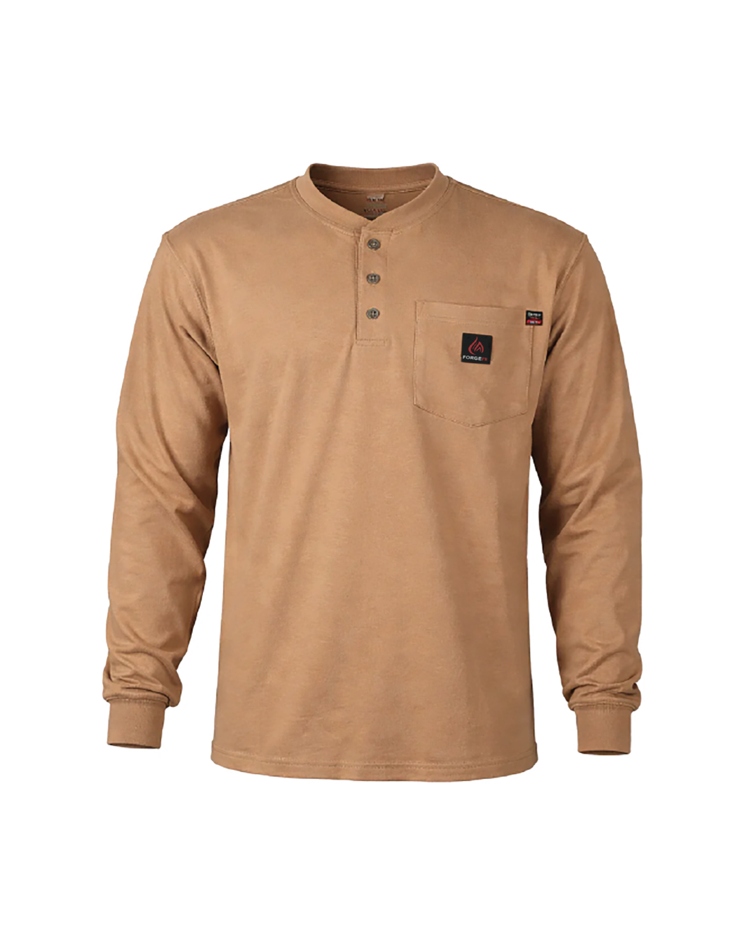 Forge Fr Men's Khaki  Light Weight Henley Tee