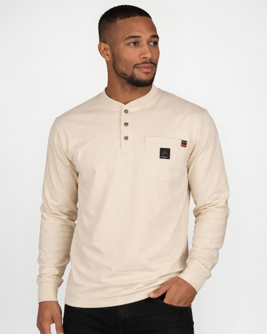 Forge Fr Men's Sand Light Weight Henley Tee