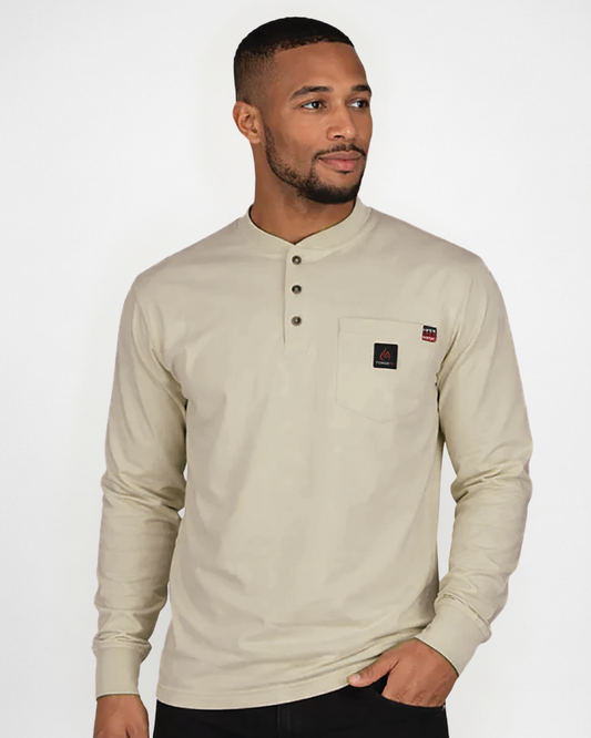 Forge Fr Men's Sand Light Weight Henley Tee
