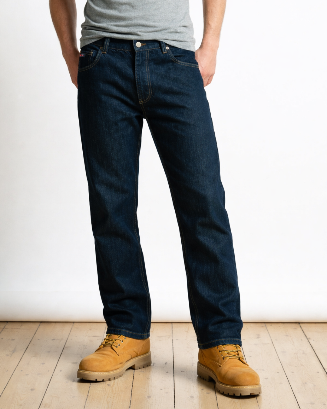 Forge Fr Men's Blue Faded Cross Hatch Jeans