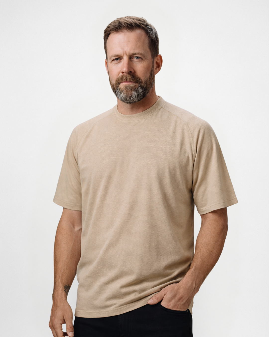 FORGE FR MEN'S SHORT SLEEVE BASE LAYER KHAKI TEE