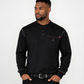 Forge Fr Men's  Light Weight Black Contrast Stitch Henley