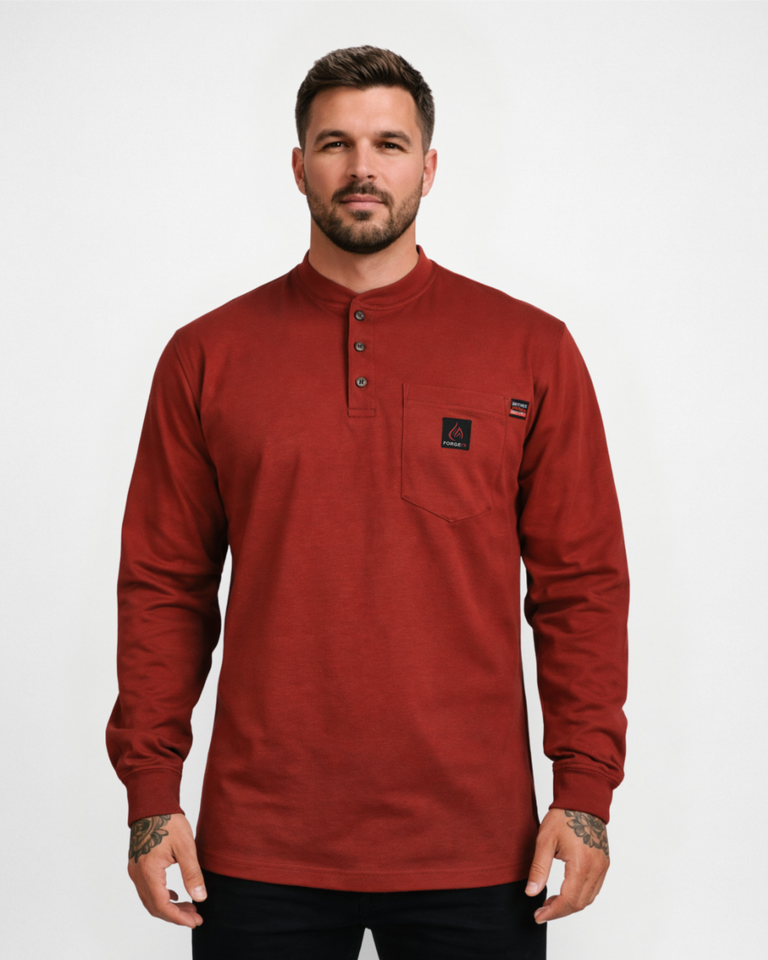 FORGE FR MEN'S STRETCH HENLEY TEE