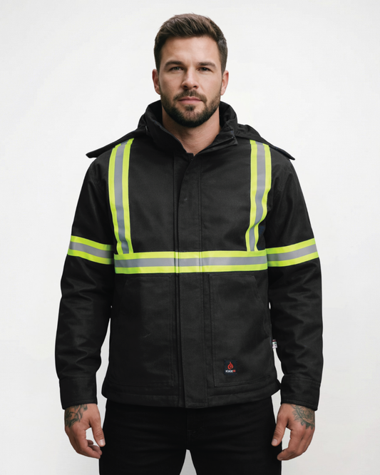 FORGE FR MEN'S DUCK JACKET WITH DETACHABLE HOOD WITH TAPING