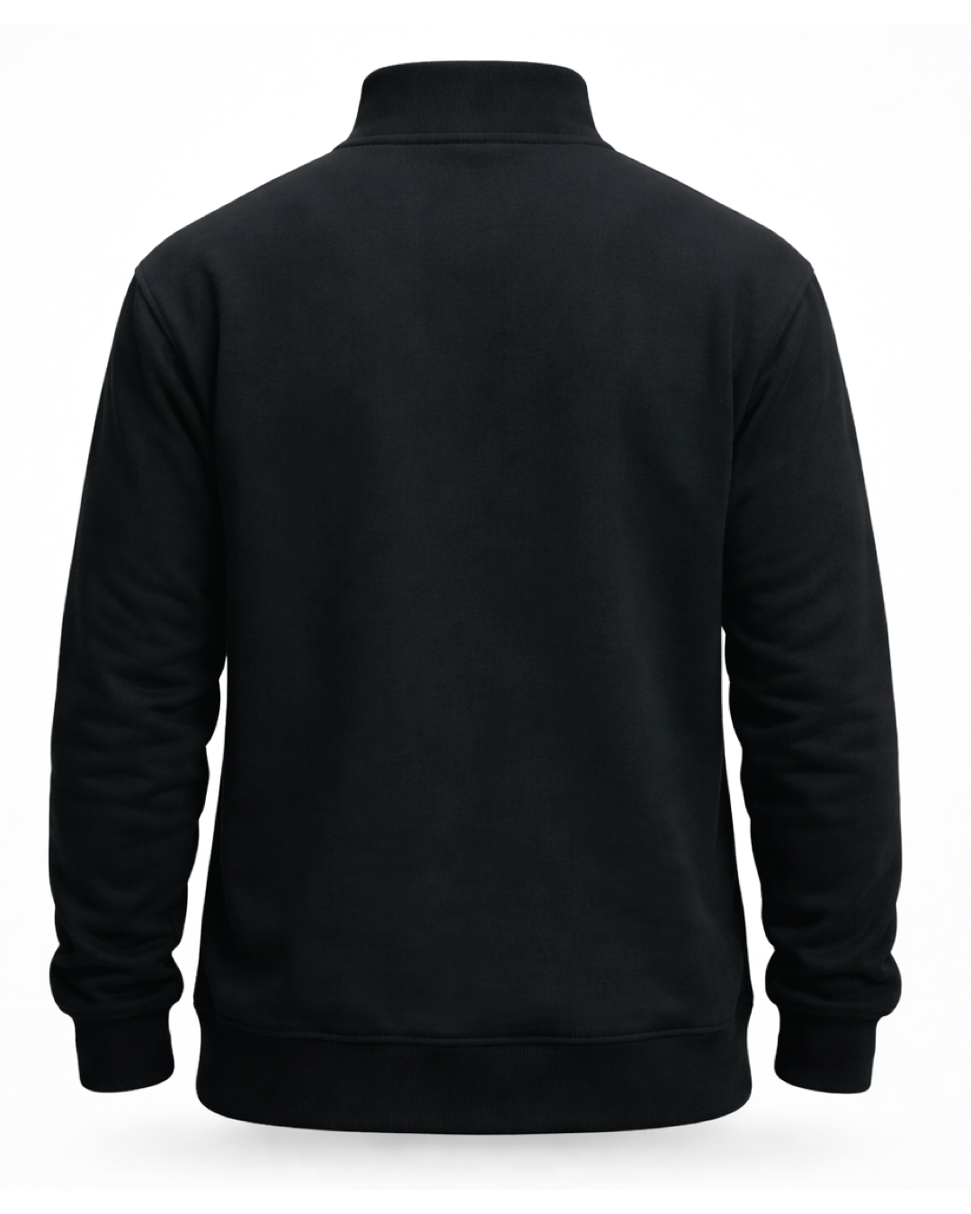 Forge Fr Men's Black High Neck ¼ Zip Full Sleeves Sweater