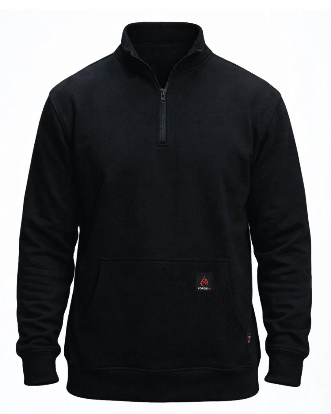 Forge Fr Men's Black High Neck ¼ Zip Full Sleeves Sweater