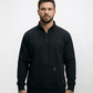 Forge Fr Men's Black High Neck ¼ Zip Full Sleeves Sweater