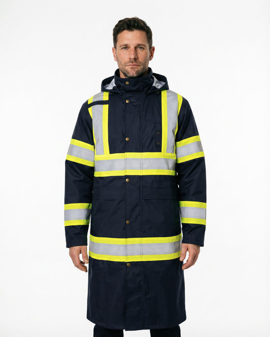 FORGE FR MEN'S NAVY RAIN INSULATED DUSTER