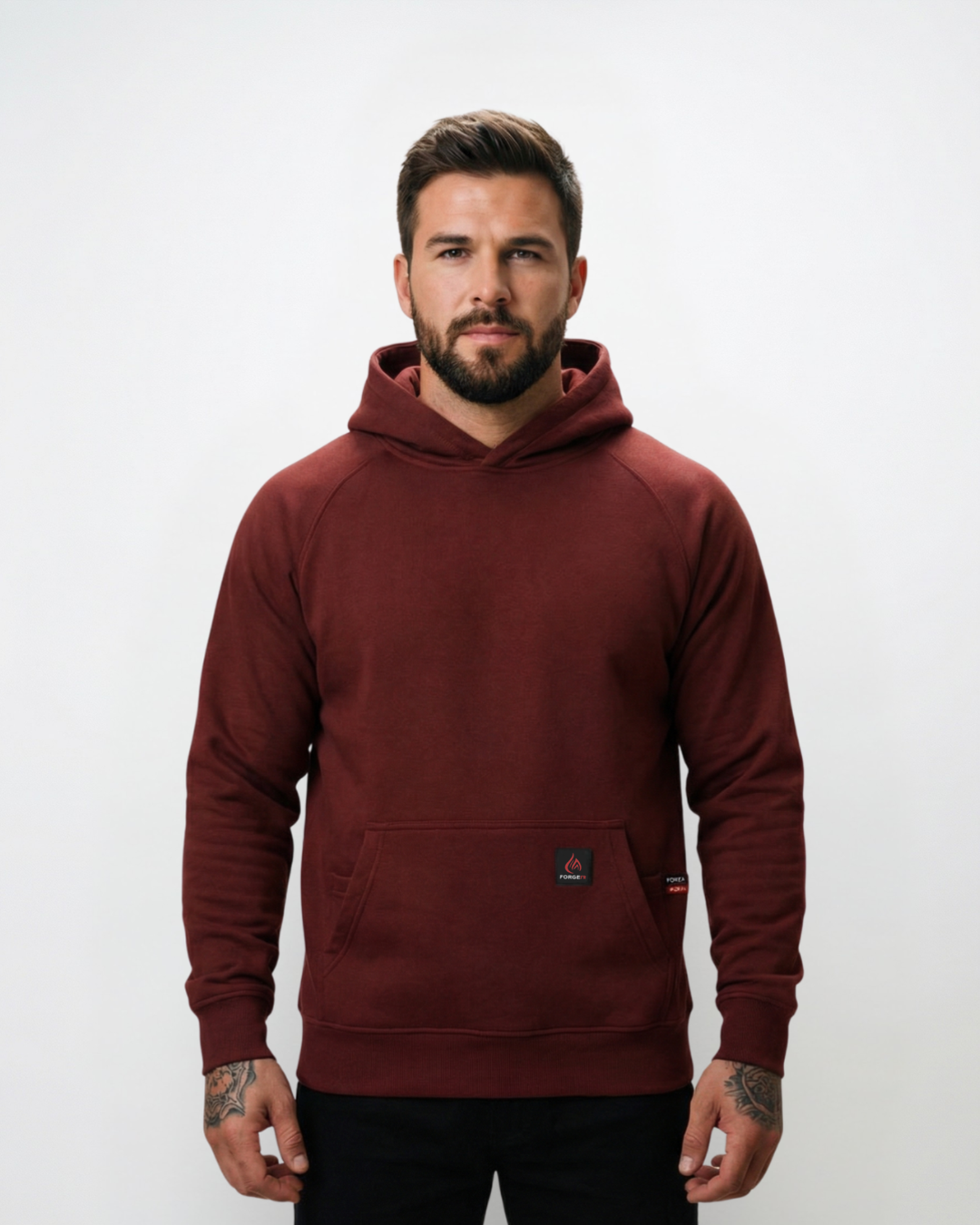 Forge Fr Men's Burgundy Hoodie With Graphic