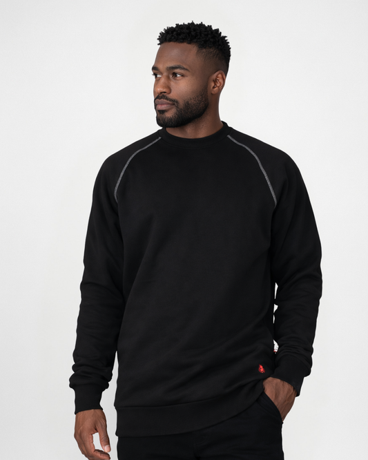 Forge Fr Men's Thermal Black T-Shirt With Contrast Stitching
