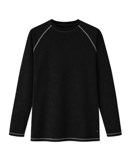 Forge Fr Men's Thermal Black T-Shirt With Contrast Stitching