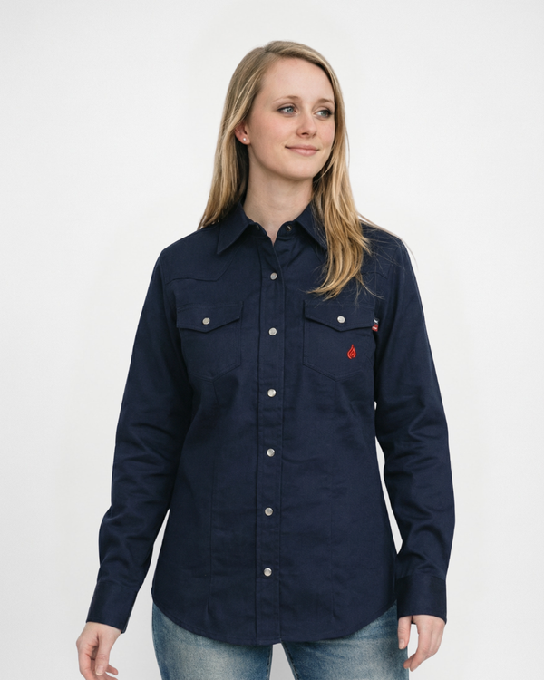 Forge Fr Women's Navy Long Sleeve Shirt