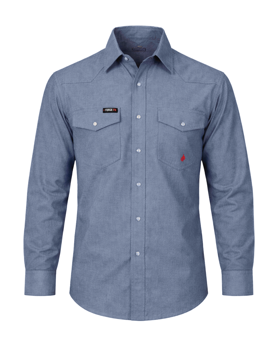 Forge Fr Men's Chambray Long Sleeve Shirt Chambray / 5XL Forge Fr Men's Chambray Long Sleeve Shirt Chambray / 5XL
