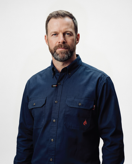 Forge Fr Men's Navy Button Long Sleeve Shirt