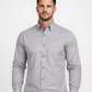 FORGE FR MEN'S Light Grey PLAID LONG SLEEVE BUTTON SHIRT