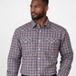 FORGE FR MEN'S Red Double Pocket PLAID LONG SLEEVE SNAPS SHIRT