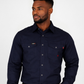 MEN'S FR Navy BUTTON RIPSTOP SHIRT