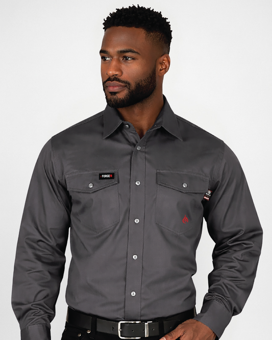 FORGE FR MEN'S  LIGHT WEIGHT RIPSTOP VENT SNAP SHIRT