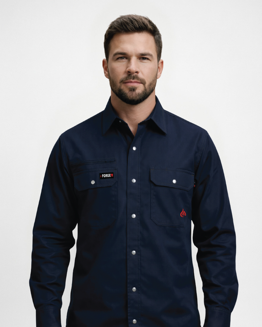 FORGE FR MEN'S  LIGHT WEIGHT RIPSTOP  SNAP SHIRT