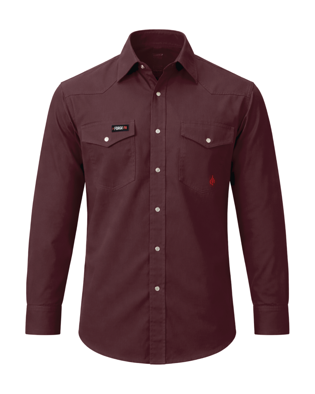 Forge Fr Men's Solid Long Sleeve Burgundy Shirt – FORGE FR