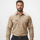 Forge Fr Men's Solid Khaki Long Sleeve Shirt