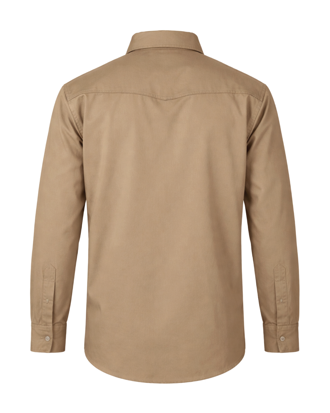 Forge Fr Men's Solid Khaki Long Sleeve Shirt
