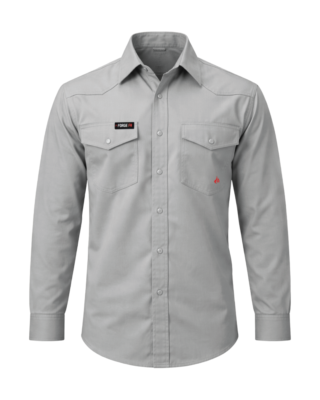 Forge Fr Men's Solid Light Grey Long Sleeve Shirt