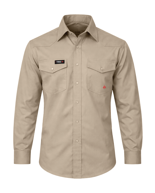 Forge Fr Men's Solid Stone Long Sleeve Shirt