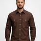 Forge Fr Men's Brown Plaid Printed Long Sleeve Shirt