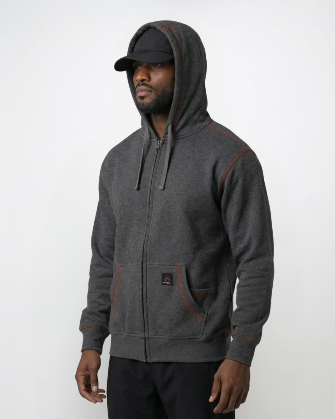 OLD BORN TO LYFT HOODIE - ダークグレー Forge Fr Men's Charcoal Grey Hoodie With Zipper – FORGE FR