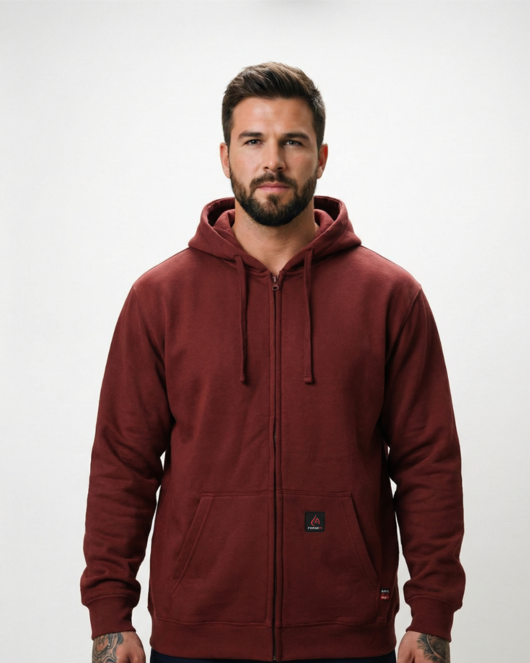 Forge Fr Men's Burgundy Sweatshirt With Hood