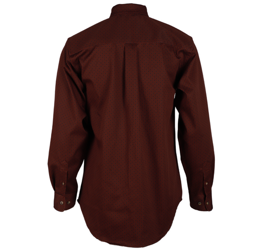 Forge Fr Men's Burgundy Printed Long Sleeve Shirt