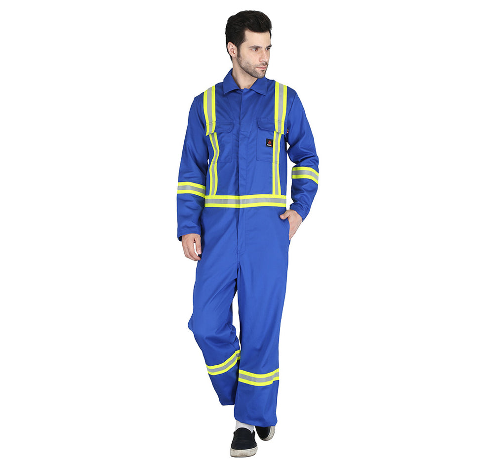 Fr Men's Royal Blue Coverall With Taping FR