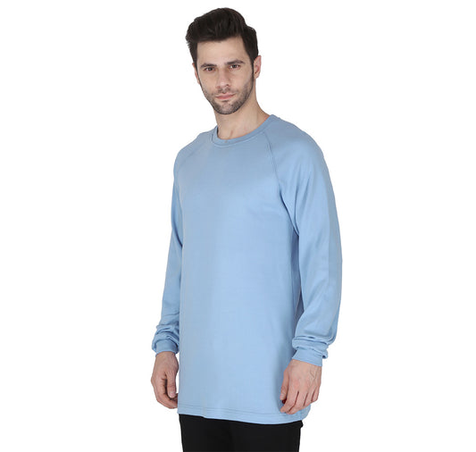 Forge Fr Men's Light Blue Crew Neck Long Sleeve T-shirt