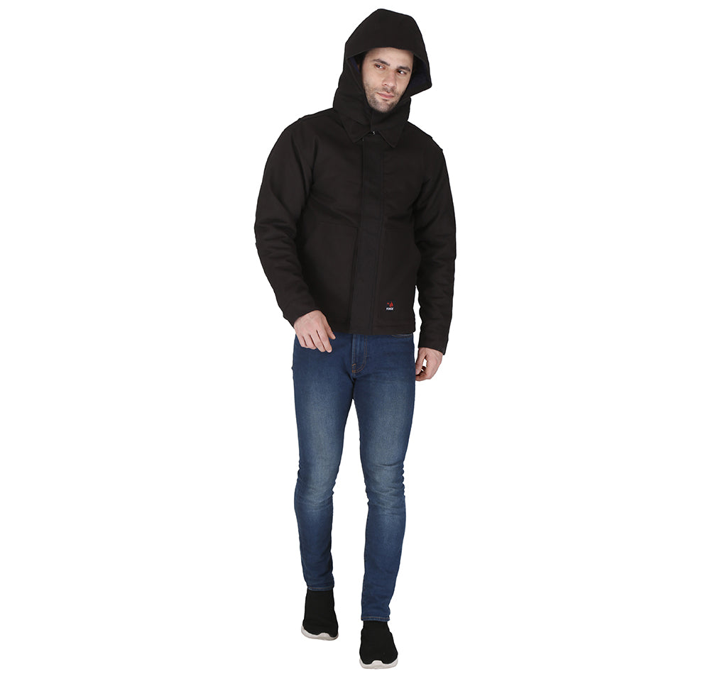 Forge Fr Men s Black Insulated Duck Hooded Jacket