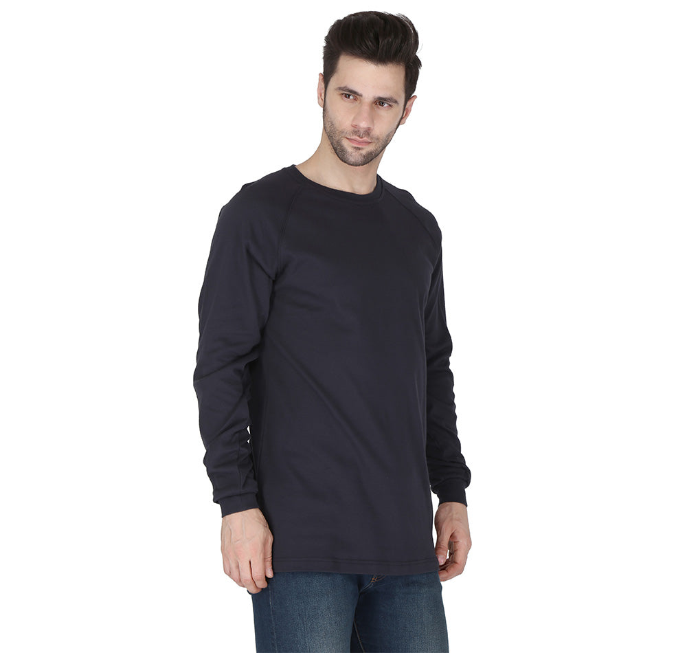 Forge Fr Men's Graphic Printed Navy Long Sleeve T-shirt