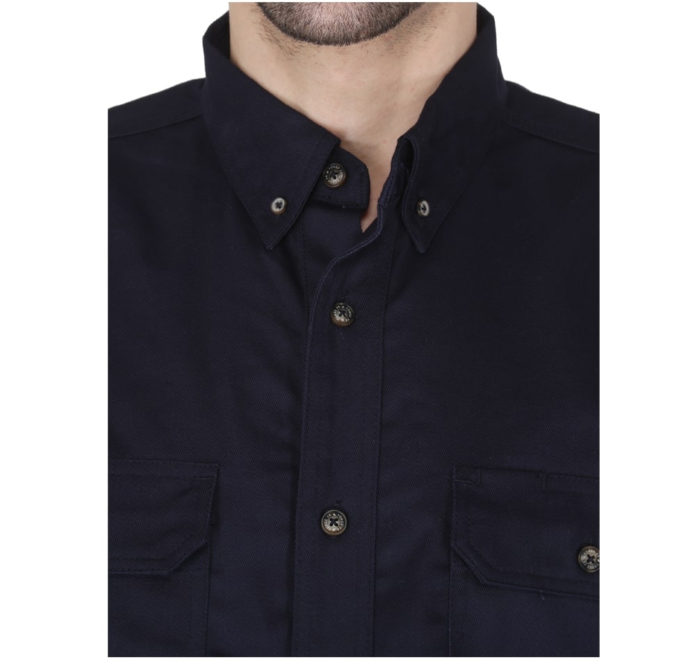 Forge Fr Men's Navy Button Long Sleeve Shirt
