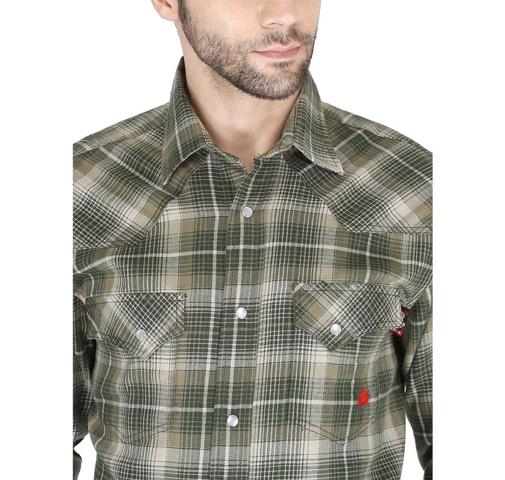 Green plaid long sleeve sales shirt