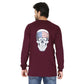 Forge Fr Men's Skull Print Burgundy Long Sleeve T-shirt