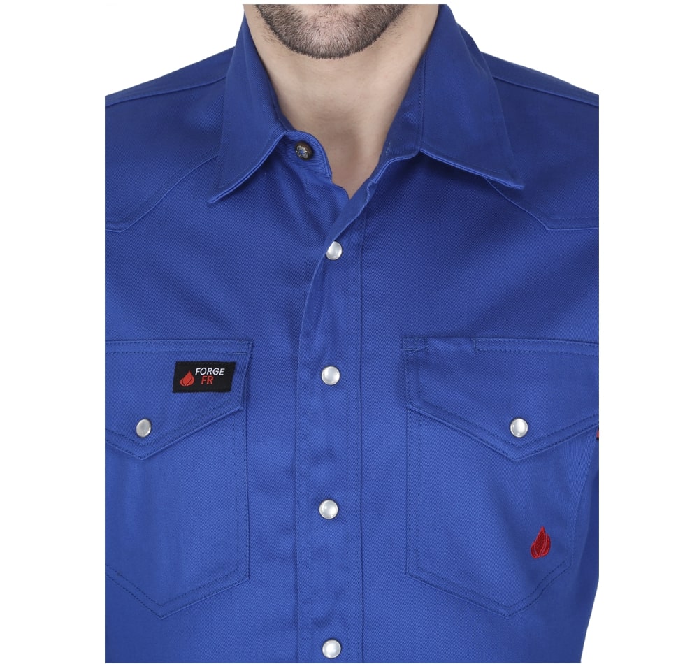 Forge Fr Men's Solid Royal Blue Long Sleeve Shirt