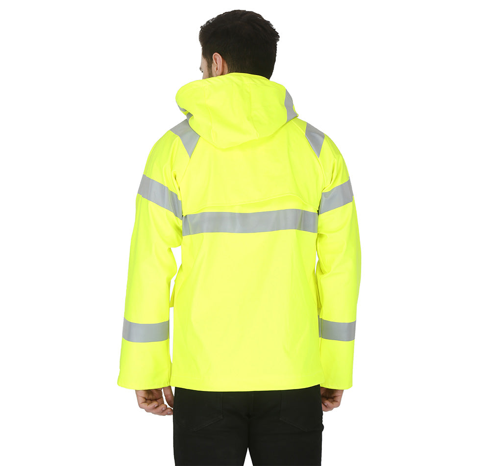 Forge Fr Men s Yellow hi Vis Rain Jacket