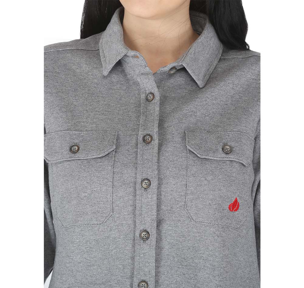 Forge Fr Women's Knitted grey Long Sleeve Shirt