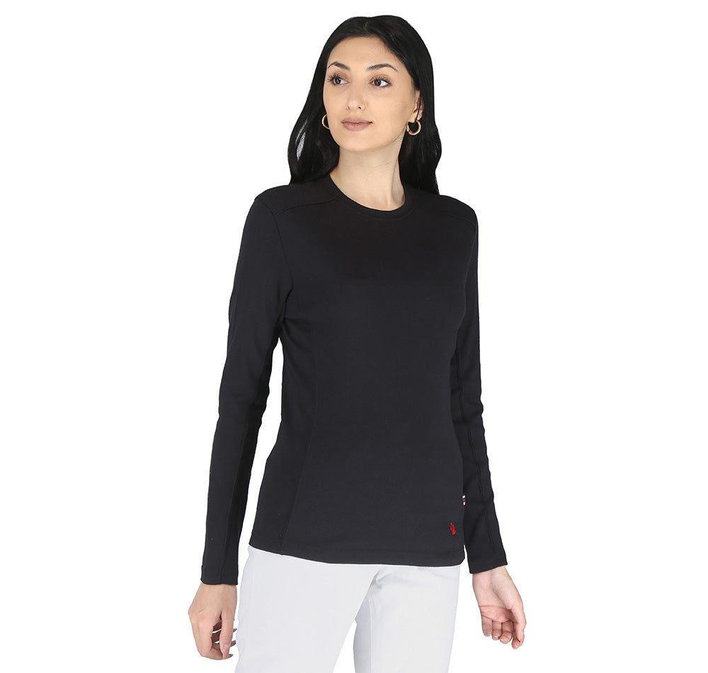 Forge Fr Women's Black Crew neck T-shirt