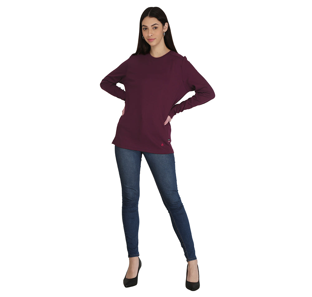 Forge Fr Women's Burgundy Crew Neck T-shirt