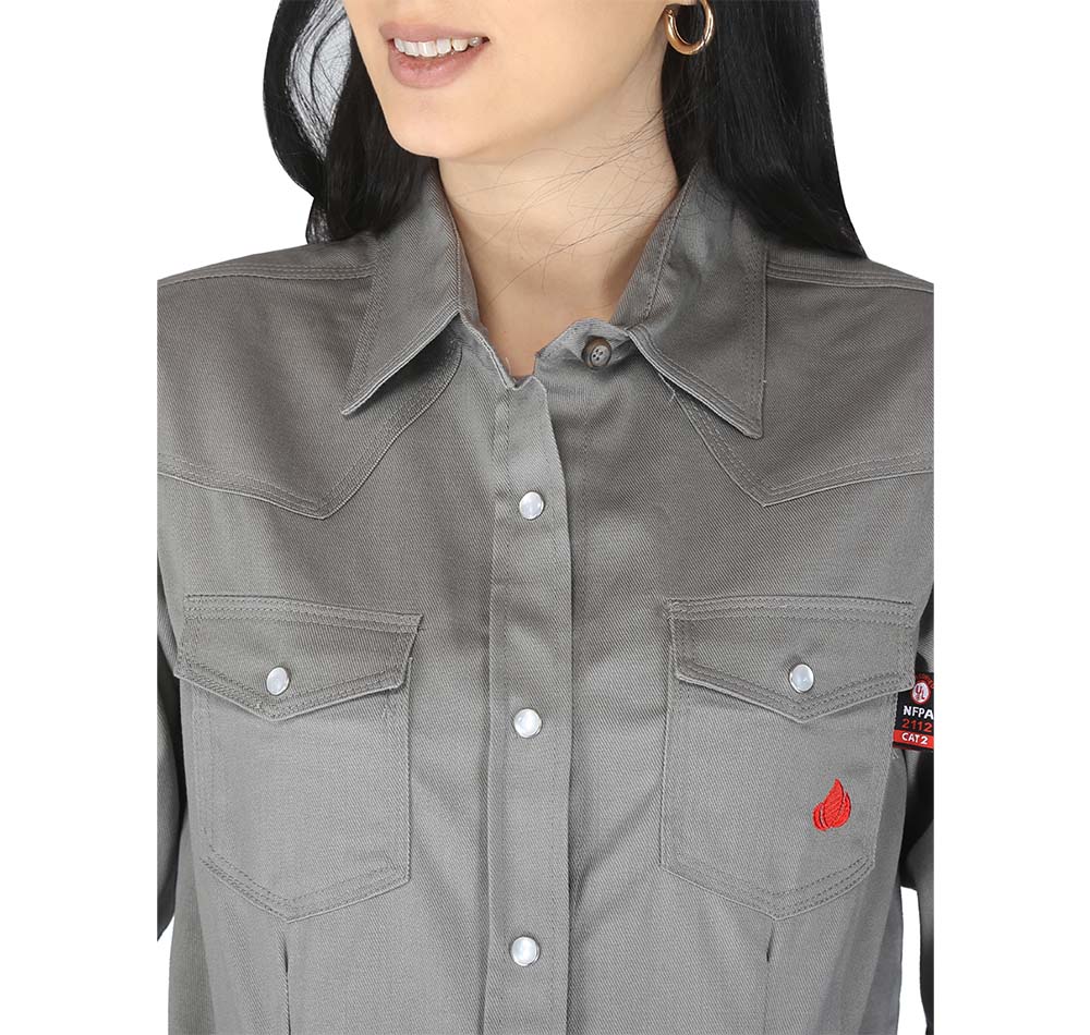 Forge Fr Women's Grey Long Sleeve Shirt