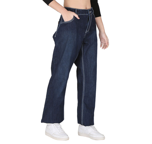 FTCayanz Women's Elastic Waist Cropped Jeans Baggy Drawstring
