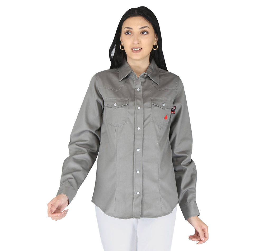 Forge Fr Women's Grey Long Sleeve Shirt